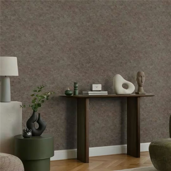 Tapete mit abgenutztem Stuckeffekt Dunkelbraun · Rasch Factory VI 497564