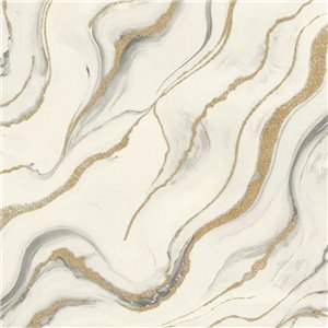 Marble White Golden Wave Wallpaper