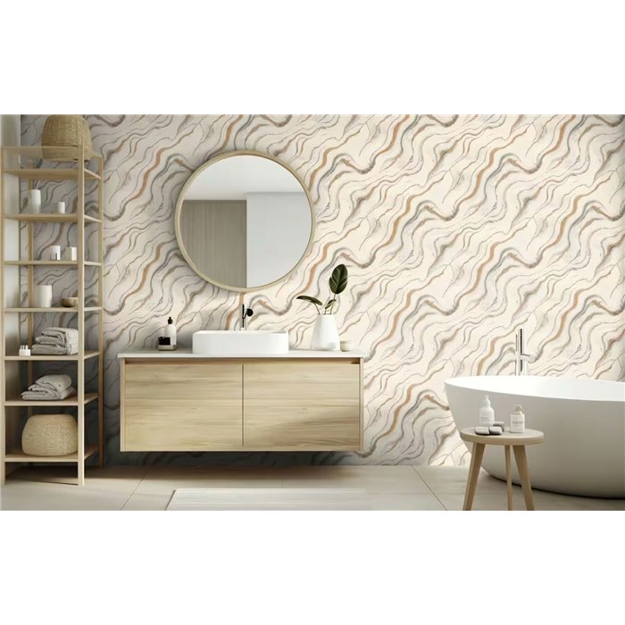 Marble White Golden Wave Wallpaper · Rasch Factory VI 497618