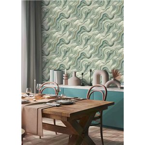 Green And Gold Marble Wave Wallpaper 2