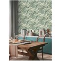 Tapete Marmorwellen Grün und Gold · Rasch Factory VI 497632