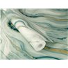 Papel pintado mármol con ondas verdes y doradas · Rasch Factory VI 497632