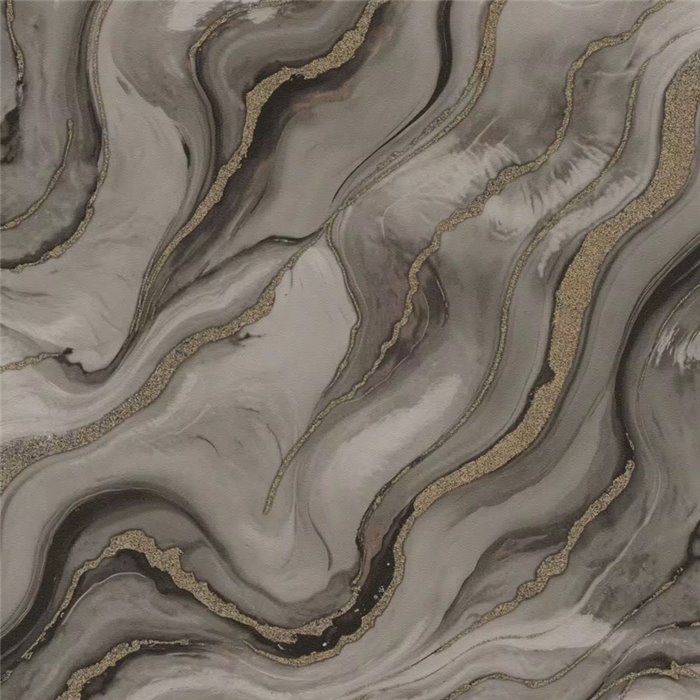 Marmor Wellen Gold Grau Tapete · Rasch Factory VI 497656