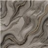 Papier peint marbre ondes doré gris