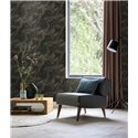 Papel pintado mármol líquido gris oscuro brillo dorado · Rasch Factory VI 497663