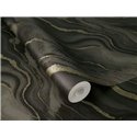 Tapete flüssiger Marmor dunkelgrau Goldglitzer · Rasch Factory VI 497663