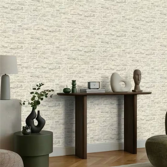 Papel pintado ladrillo blanquecino · Rasch Factory VI 498318