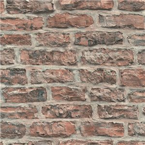 Papier peint brique vieillie marron