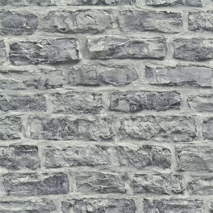 Papier peint aspect brique gris · Rasch Factory VI 498349