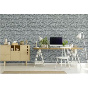 Papier peint aspect brique gris 2