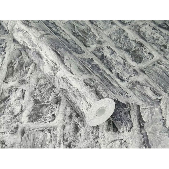 Papier peint aspect brique gris · Rasch Factory VI 498349