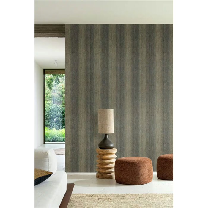 Tapete Naturfasereffekt Streifen in Beige und Grau · Rasch Noble Zen 435023