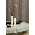 Papier peint effet fibres naturelles à rayures en tons beige et gris · Rasch Noble Zen 435023