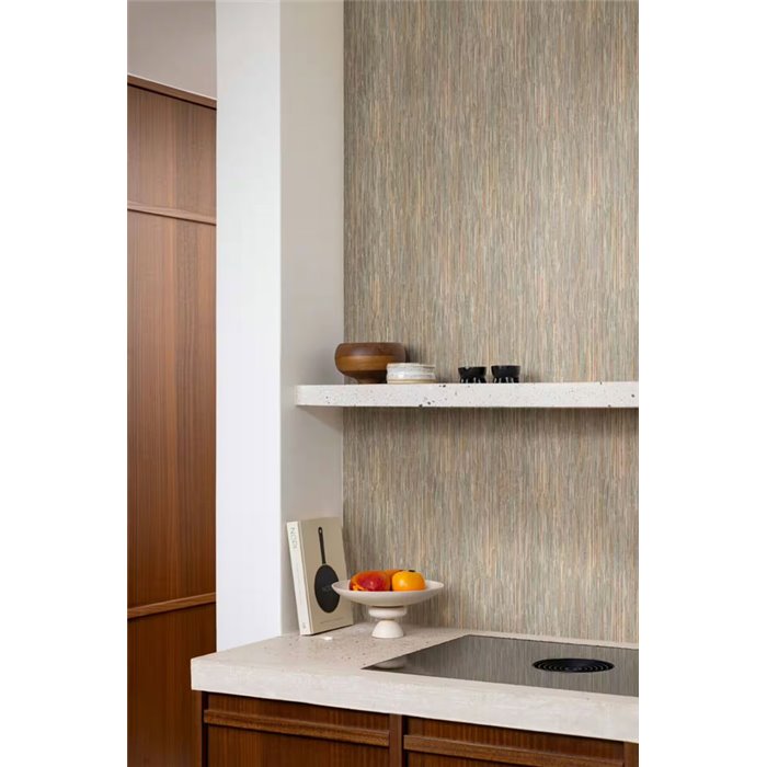 Papel pintado japandi efecto fibras naturales multicolor · Rasch Noble Zen 435177