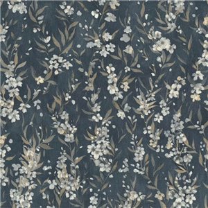 papier peint japandi de fleurs de cerisier bleu foncé