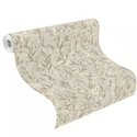 Romantic Floral Wallpaper In Light Greenish Grey · Rasch Noble Zen 435245