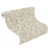 Papel pintado romántico de flores en gris verdoso claro · Rasch Noble Zen 435245