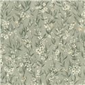 Tapete Mit Blumen Und Blättern In Grüngrauem Farbton · Rasch Noble Zen 435269