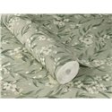 Papier peint de fleurs et feuilles de couleur gris-vert · Rasch Noble Zen 435269