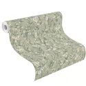 Tapete Mit Blumen Und Blättern In Grüngrauem Farbton · Rasch Noble Zen 435269