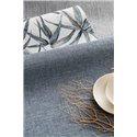 Papier peint tropical à feuilles de palmier en tons bleu gris · Rasch Noble Zen 435337