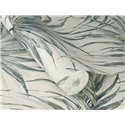 Papier peint tropical à feuilles de palmier en tons bleu gris · Rasch Noble Zen 435337