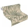 Wallpaper Tropical Green Leaves On Beige · Rasch Noble Zen 435344