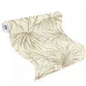 Wallpaper Tropical Palm Leaves Design In Beige Tones · Rasch Noble Zen 435351