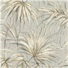 Papel pintado tropical de hojas de palma en gris