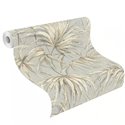 Wallpaper Tropical Palm Leaves Design In Grey · Rasch Noble Zen 435368
