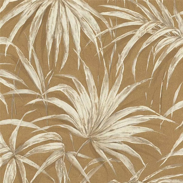 Tapete Japandi Blätter Goldbraun · Rasch Noble Zen 435375