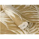 Papel pintado japandi de hojas color marrón dorado · Rasch Noble Zen 435375