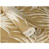 Papel pintado japandi de hojas color marrón dorado · Rasch Noble Zen 435375