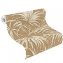 Tapete Japandi Blätter Goldbraun · Rasch Noble Zen 435375