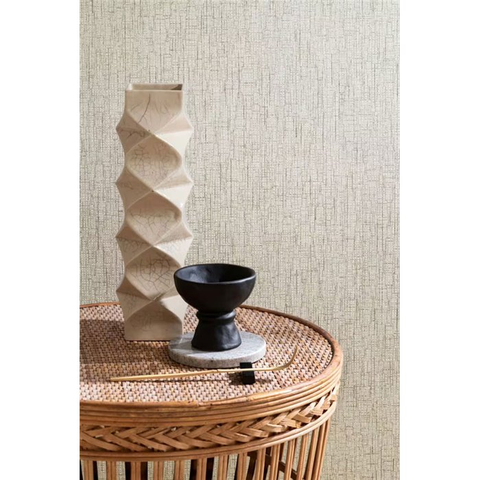 Papier peint effet tissé de fibres beige clair · Rasch Noble Zen 435436