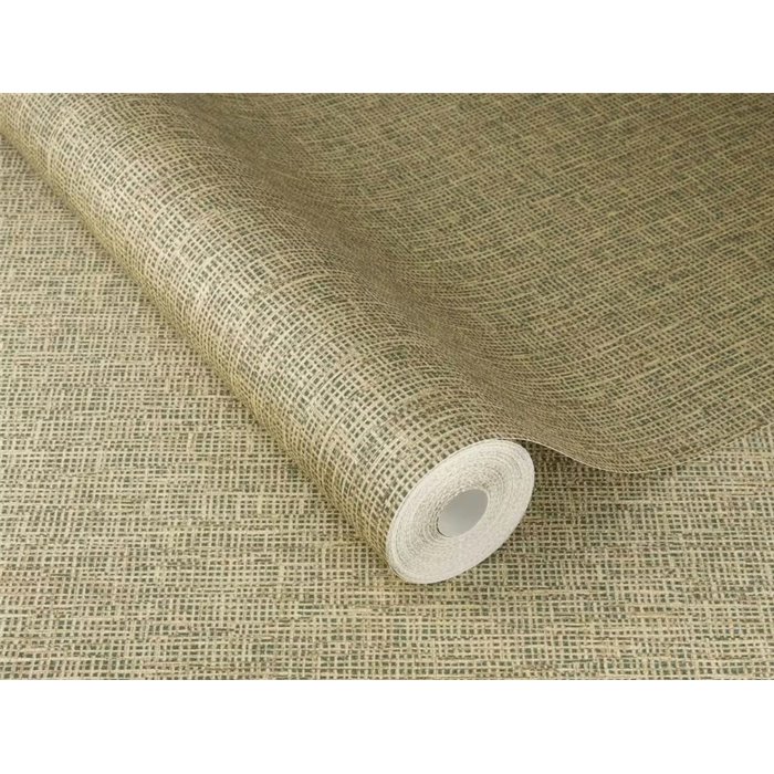 Wallpaper Imitation Natural Fibers In Greenish Beige · Rasch Noble Zen 435450