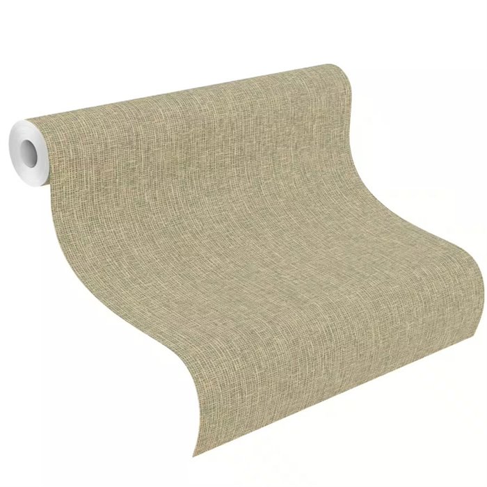 Papier peint imitation fibres naturelles en beige verdâtre · Rasch Noble Zen 435450