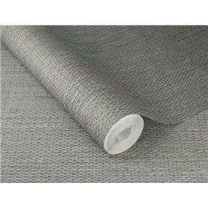 papel pintado imitación fibras naturales gris medio 2