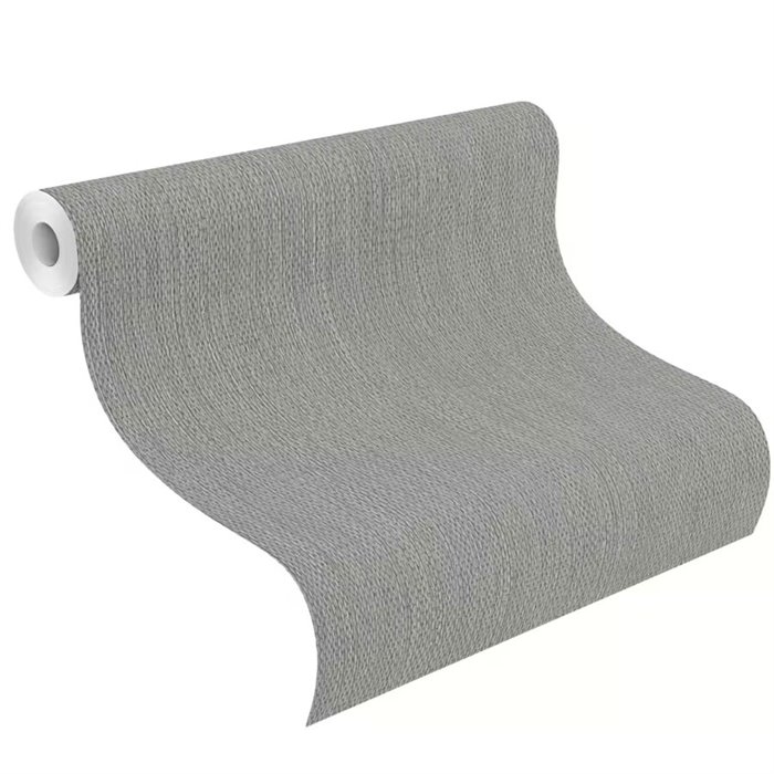 Tapete Naturfaser-Optik Mittelgrau · Rasch Noble Zen 435542