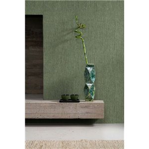 Papier peint japandi effet fibres naturelles vert mousse 2