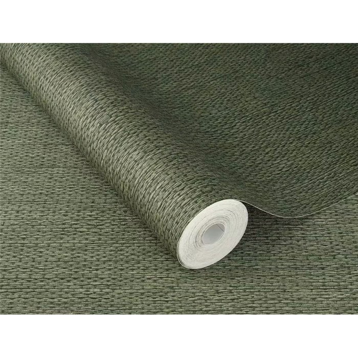 Tapete Japandi Naturfasern-Optik Moosgrün · Rasch Noble Zen 435573