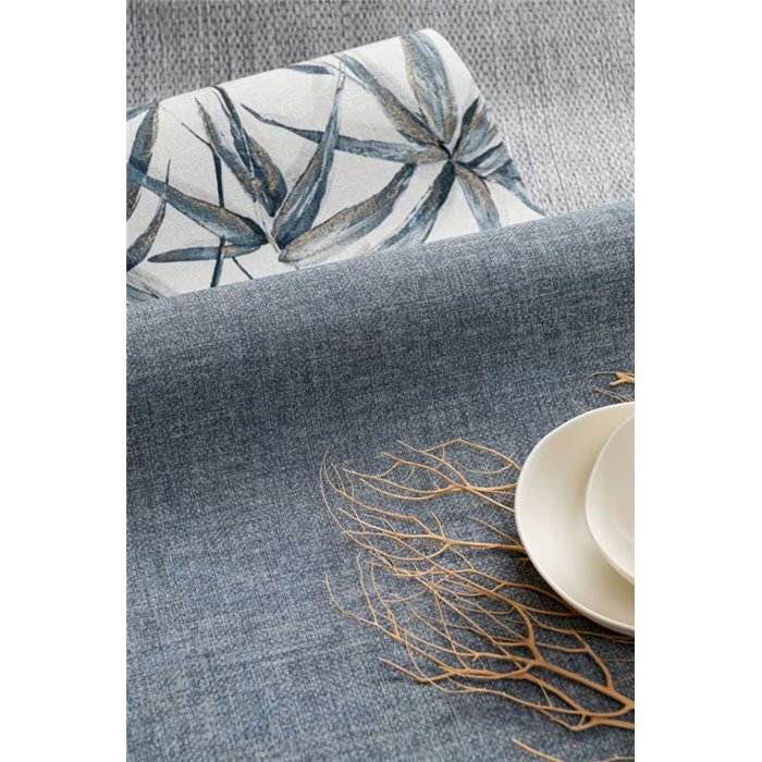 Tapete Leinenoptik Grau Blau · Rasch Noble Zen 435658