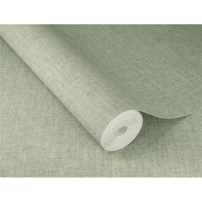 Papier peint effet textile vert clair · Rasch Noble Zen 435665