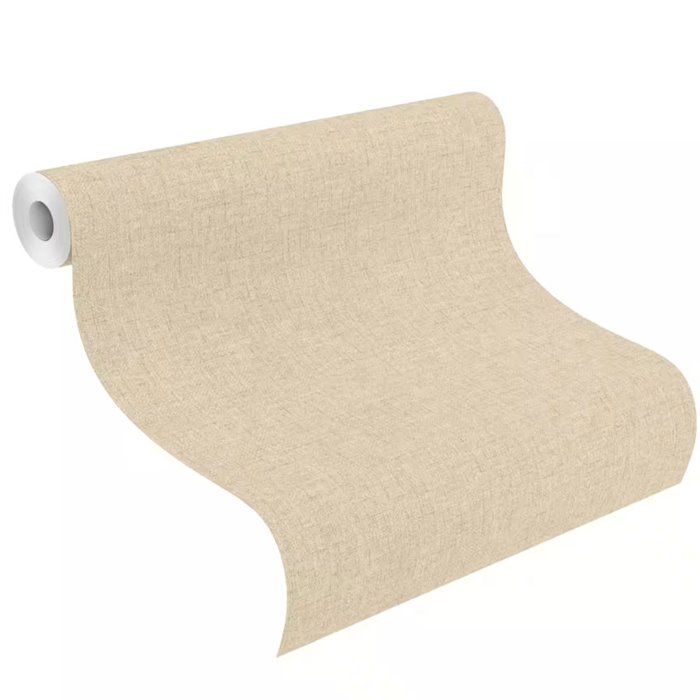 Papier peint effet lin beige · Rasch Noble Zen 435689