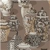Papier peint oriental de jarres en tons marron