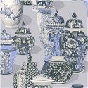 Tapete Orientalisch Vasen Und Blumenmuster Blau · Eijffinger Magnifique 351212