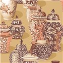 Oriental Wallpaper With Vases And Floral Patterns In Beige · Eijffinger Magnifique 351213