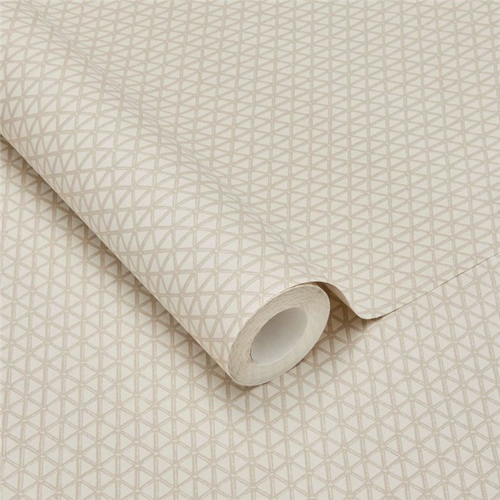 Papier peint moderne géométrique à motifs de triangles beige clair · Eijffinger Magnifique 351220