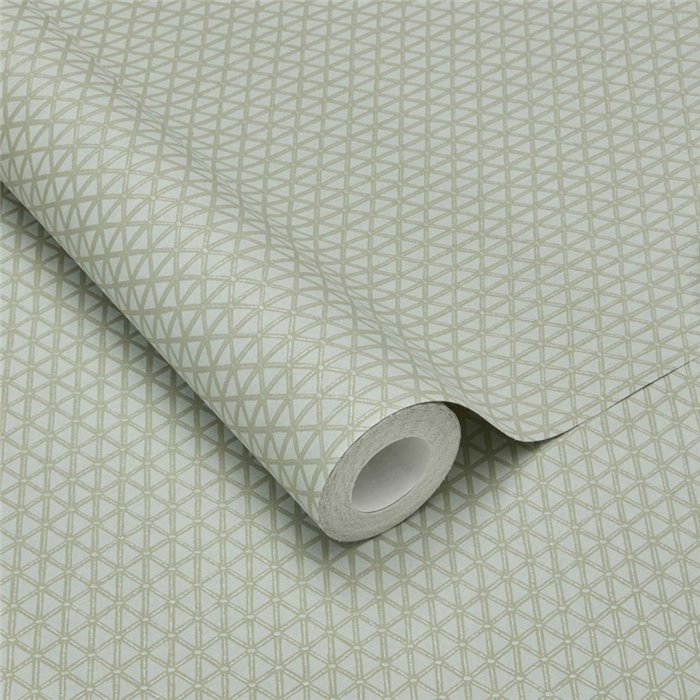 Papier peint moderne géométrique vert sauge · Eijffinger Magnifique 351221