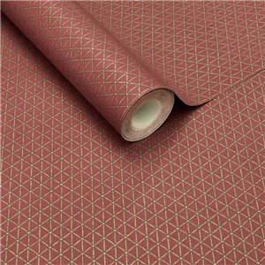 Wallpaper Timeless Geometric In Terracotta Red